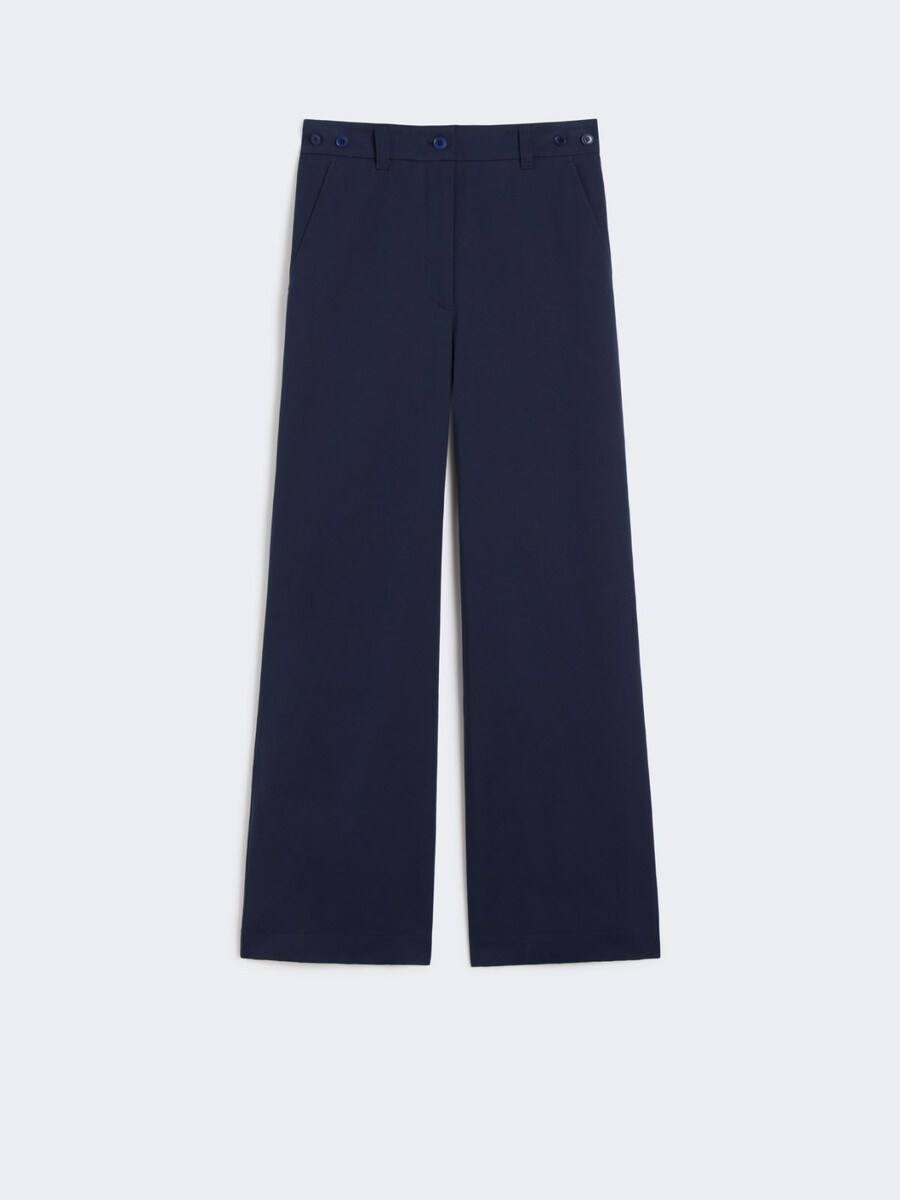 pantalón de gabardina de algodón - azul marino