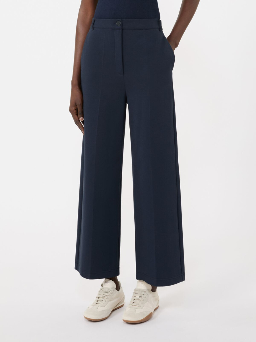 pantalón de jersey de doble cara - azul marino